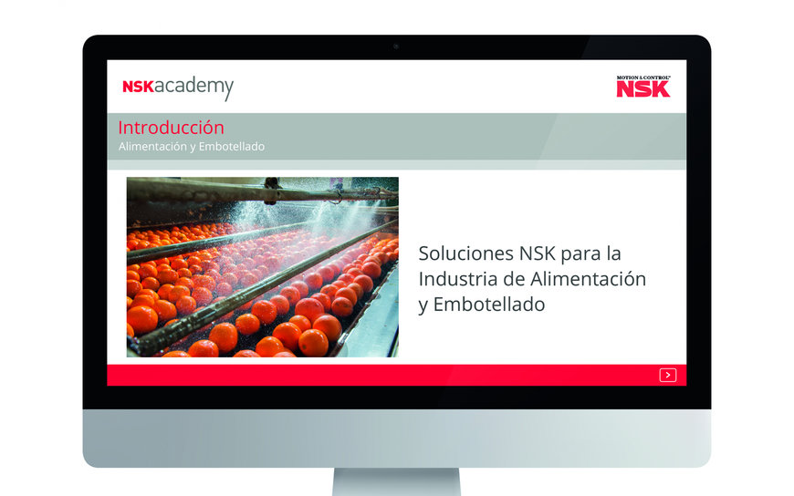 NSK academy incorpora el módulo de formación online para aplicaciones del sector de alimentación y bebidas